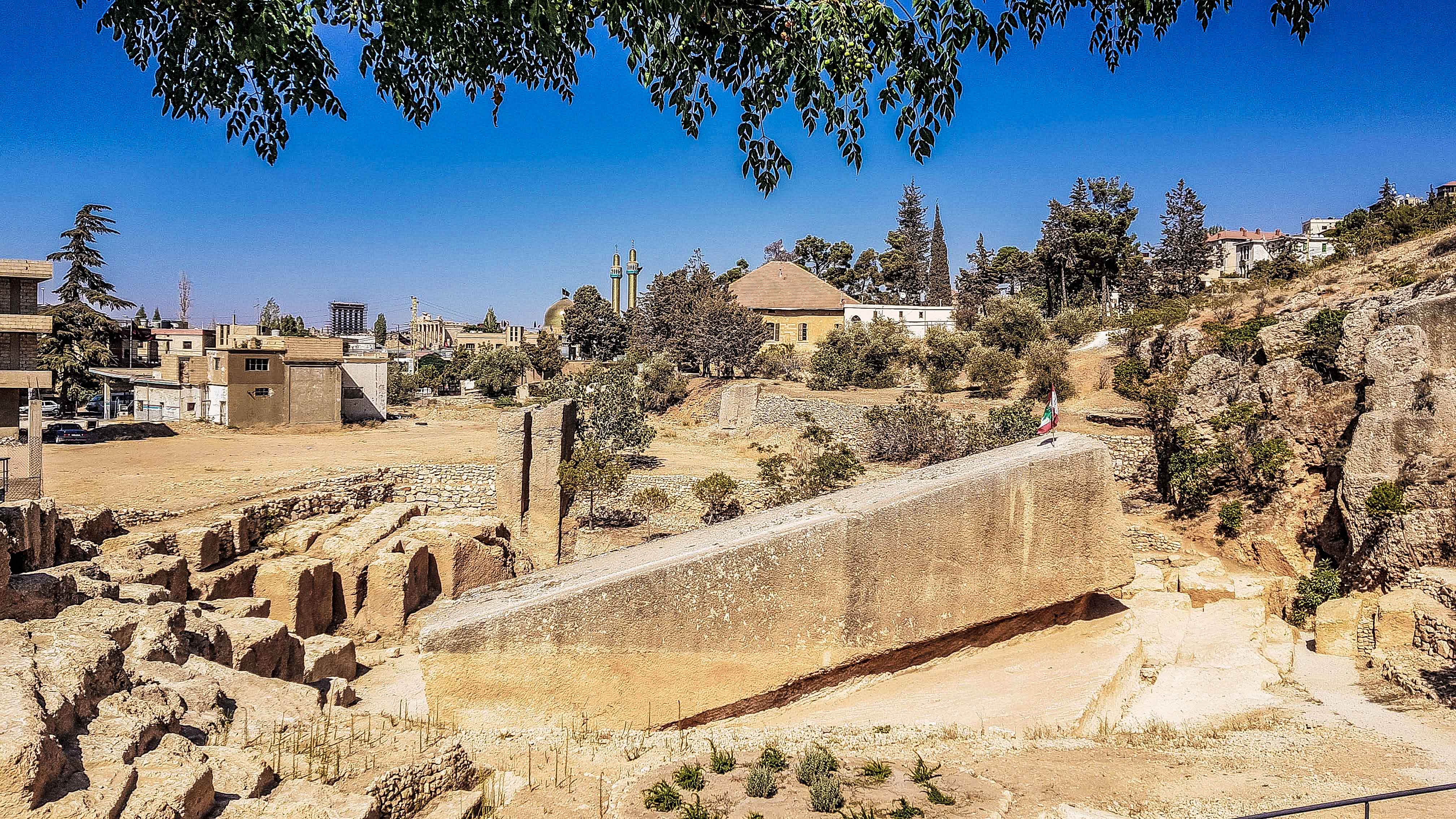 The "Stone of the Pregnant Woman" (Hajjar al-Hibla), an unfinished monolith of roughly 1,000 tonnes still lying in the Baalbek quarry.