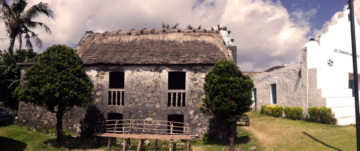 Traditional Ivatan stone houses at Savidug village on Sabtang Island — the enduring stone-building tradition of the same community that raised the nearby idjang. (Post-contact vernacular houses, not the pre-Hispanic fortress.)