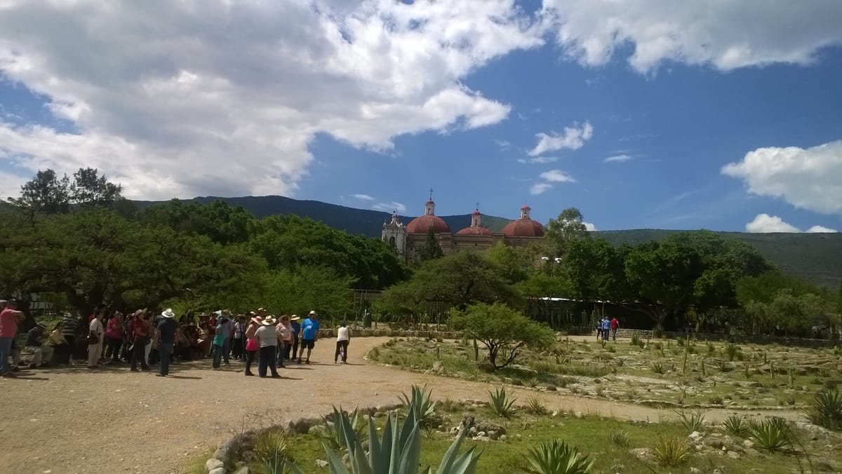 The Church of San Pablo, built by the Spanish in the 16th century directly on top of a pre-Hispanic platform. Geophysical survey in 2022 found a substantial void beneath it.