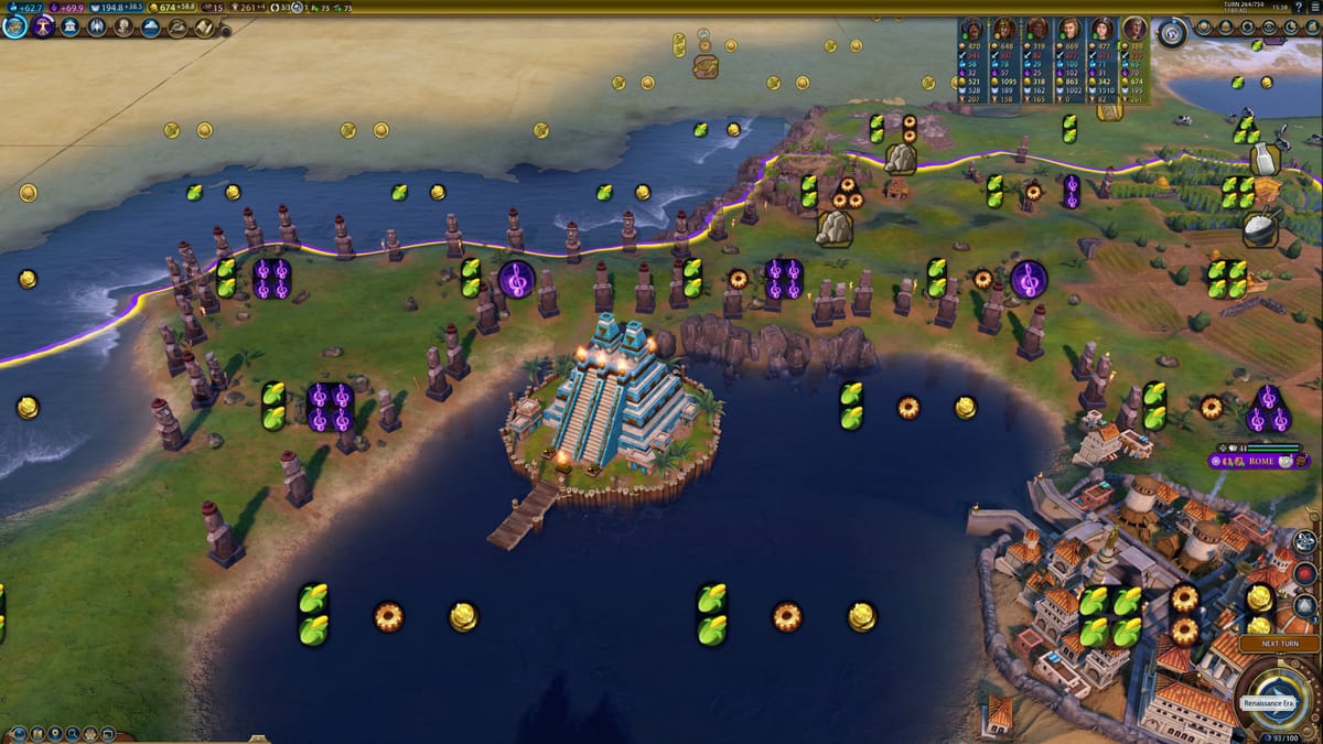 The Moai of Rapa Nui in Sid Meier's Civilization VI: Gathering Storm