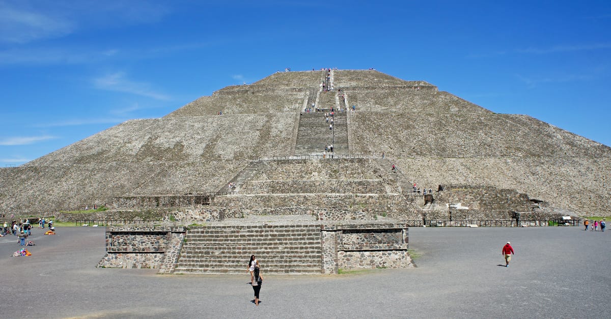 The pyramid's staircase and terraces, climbing toward the now-vanished temple that once crowned the summit.