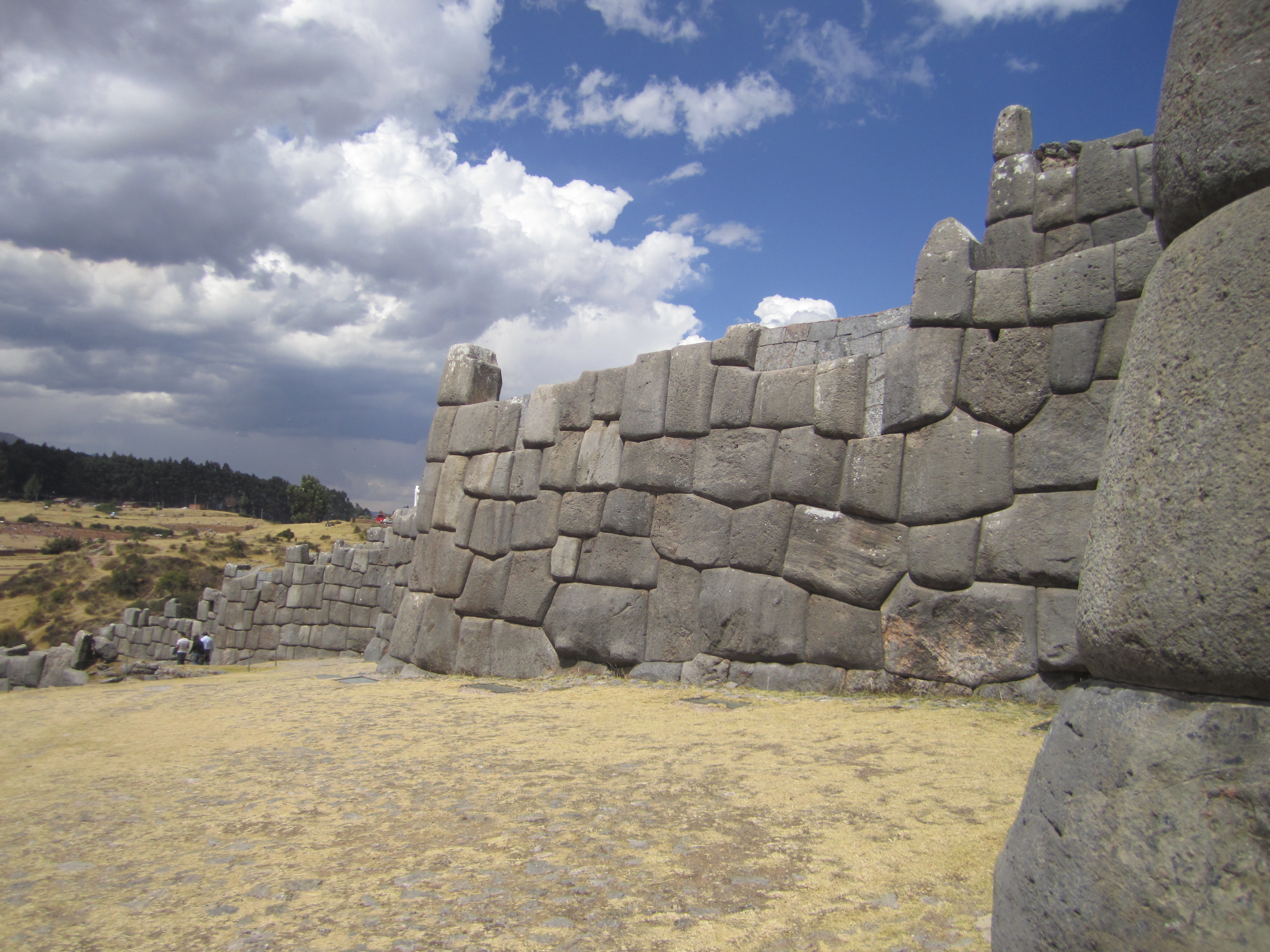 Some of the largest stone blocks used in Sacsayhuamán's outer walls.