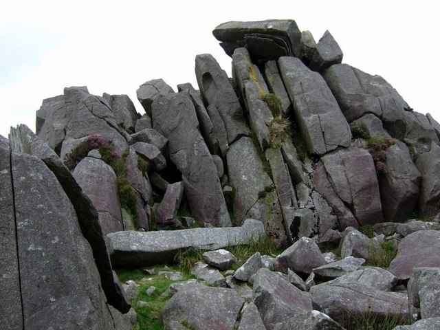 Dolerite outcrops at Carn Menyn in the Preseli Hills, Wales, one of the sources identified for Stonehenge's bluestones.